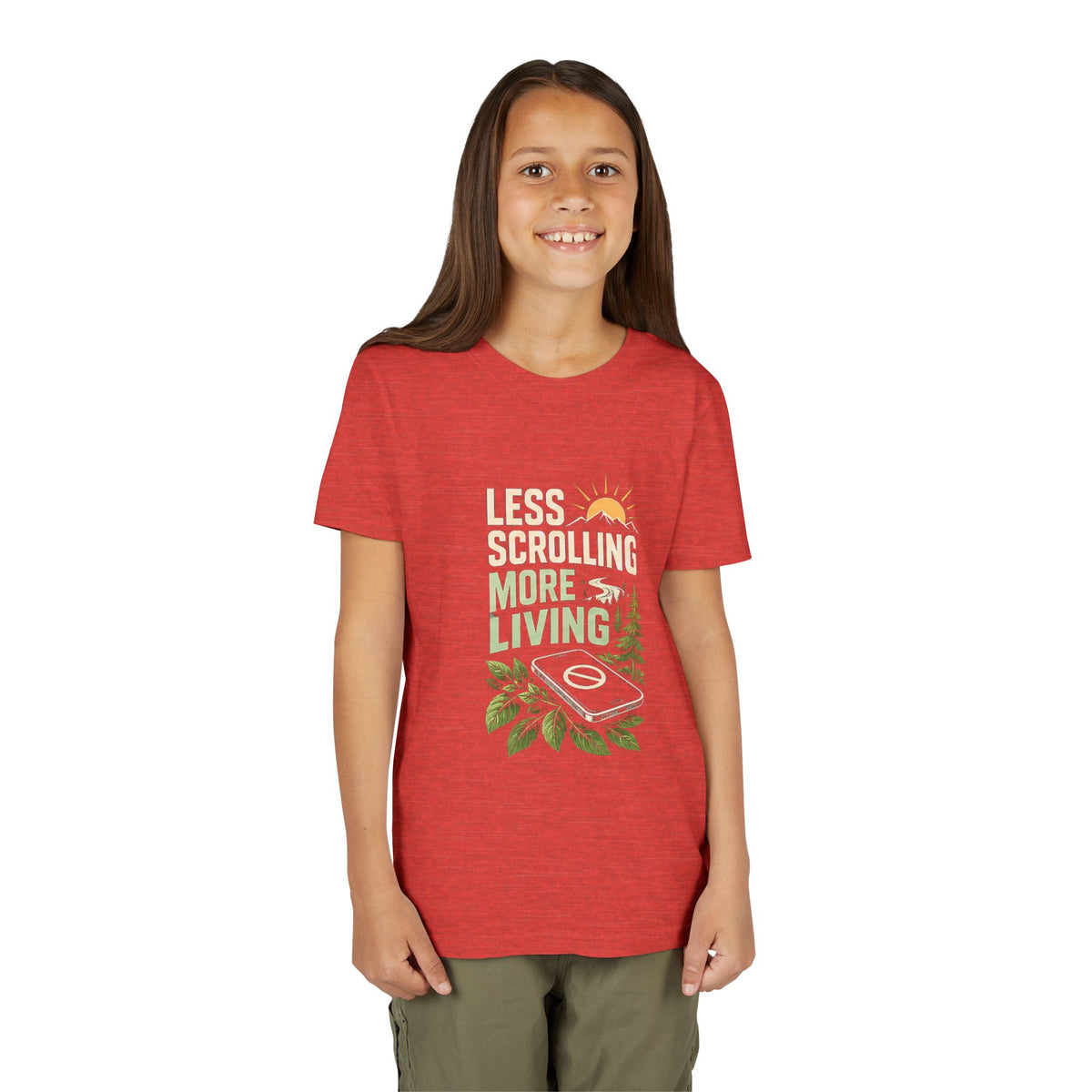 Youth T-Shirt Less Scrolling More Living Nature Phone Design