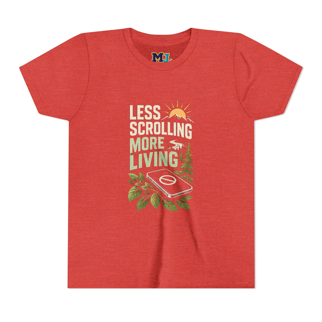 Youth T-Shirt Less Scrolling More Living Nature Phone Design