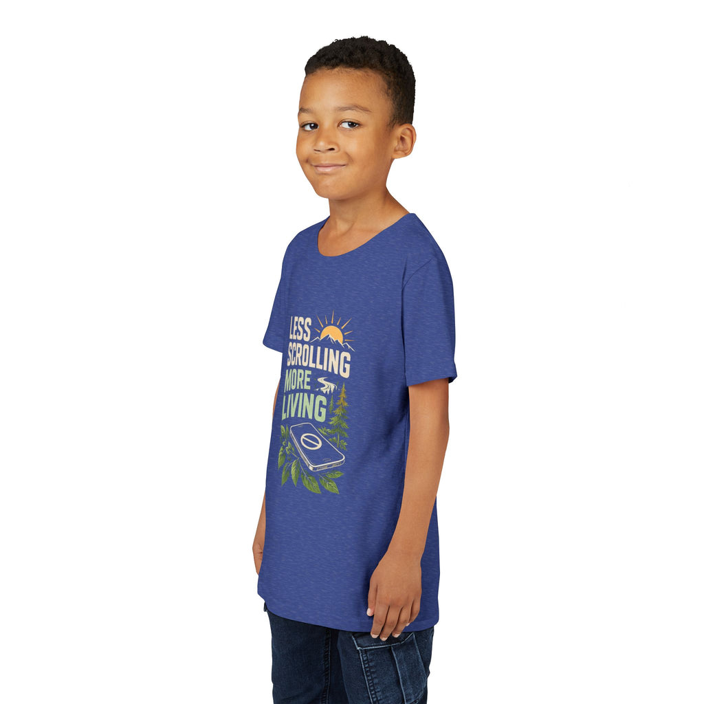 Youth T-Shirt Less Scrolling More Living Nature Phone Design