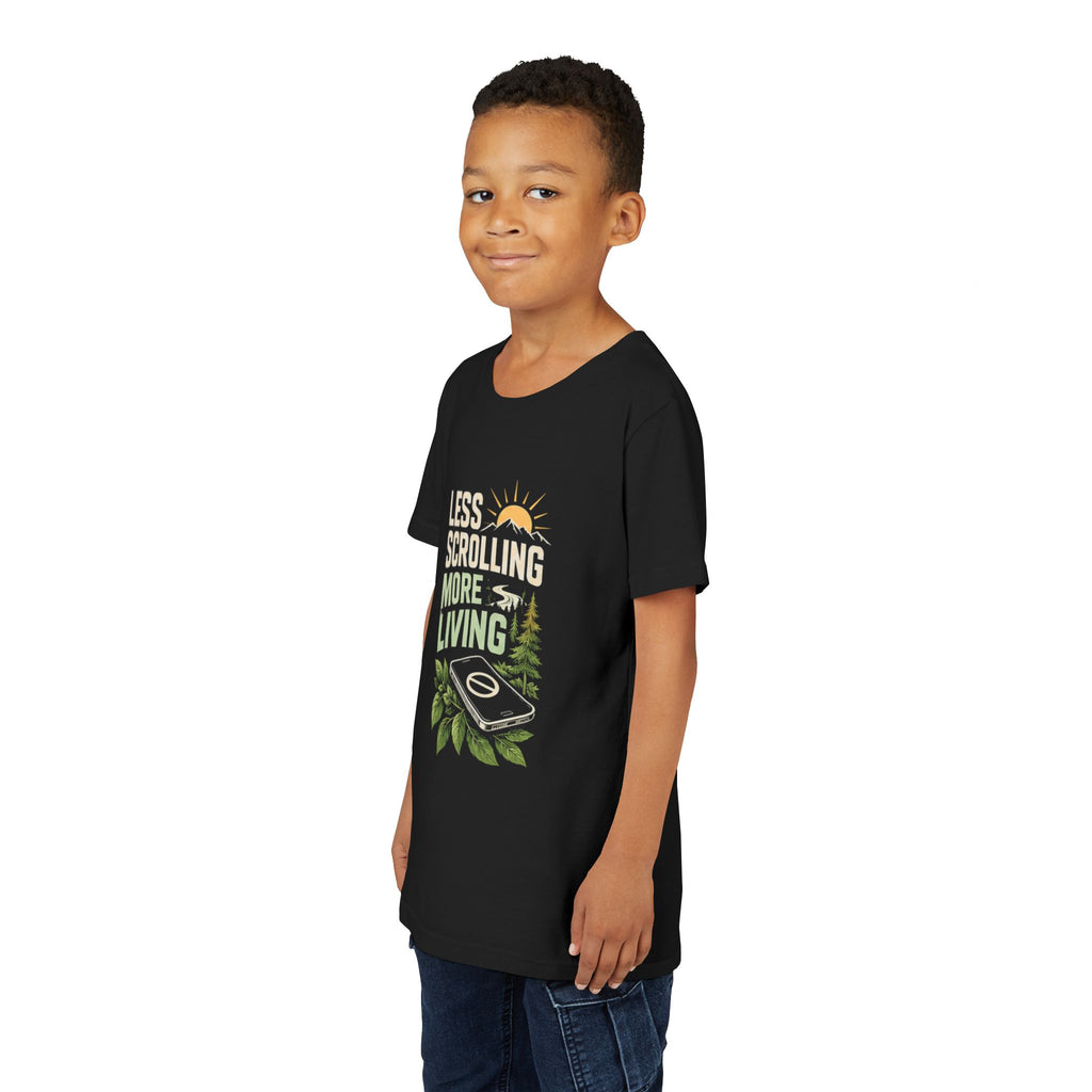 Youth T-Shirt Less Scrolling More Living Nature Phone Design