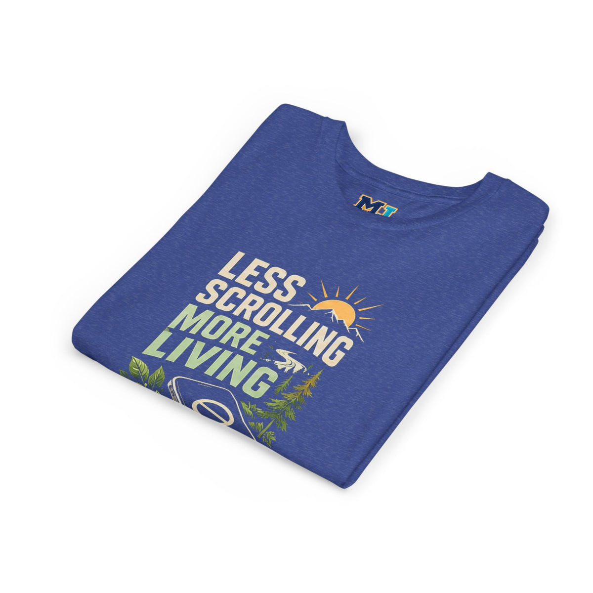 Youth T-Shirt Less Scrolling More Living Nature Phone Design