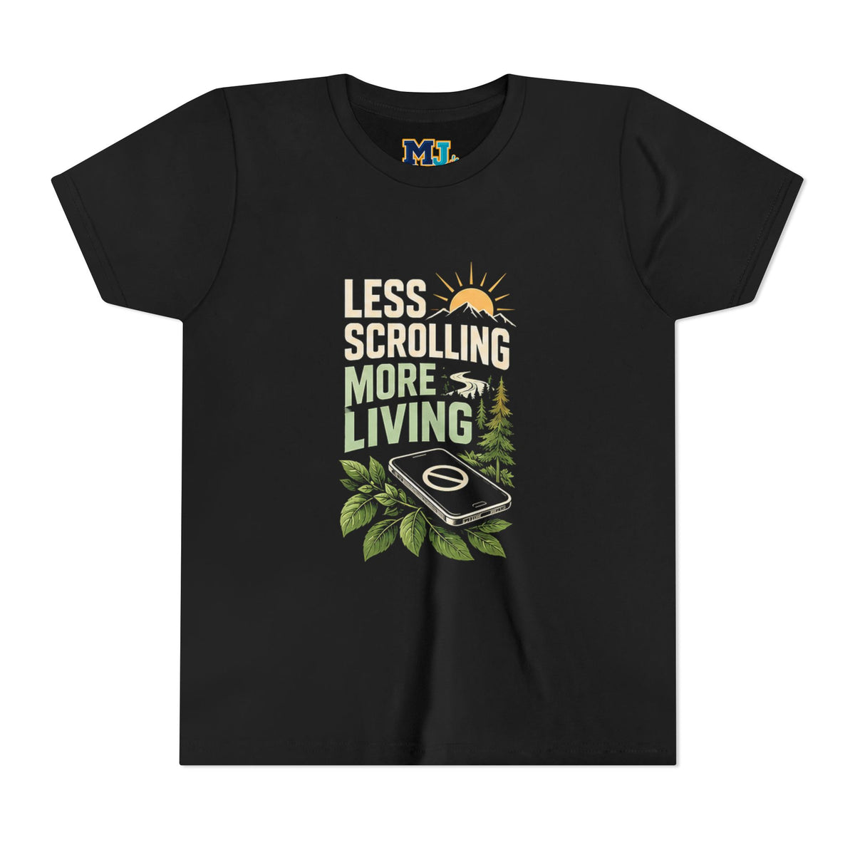 Youth T-Shirt Less Scrolling More Living Nature Phone Design