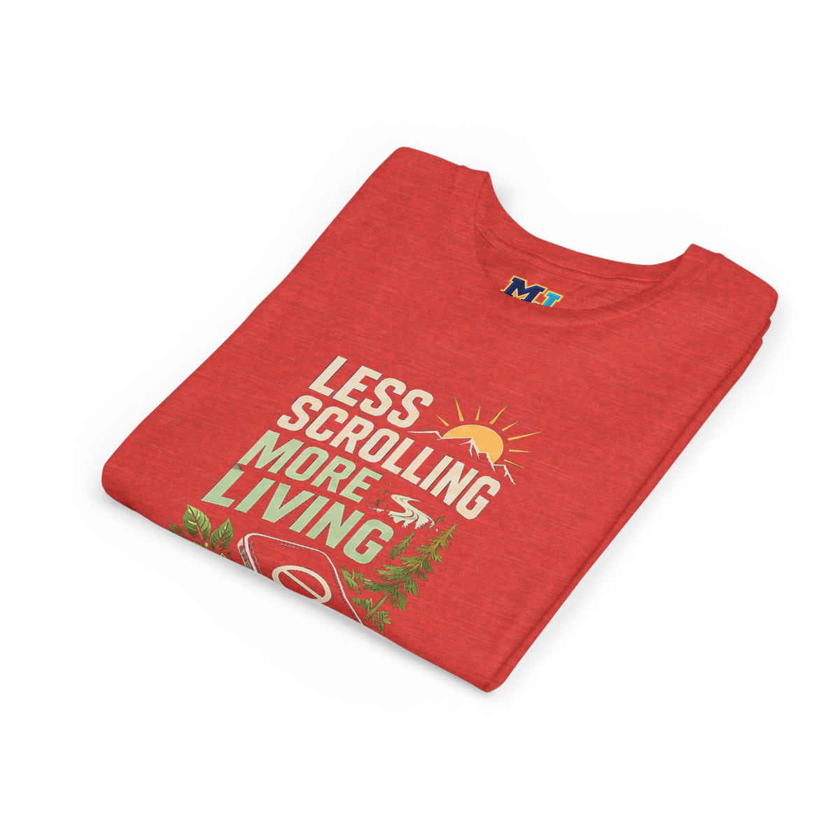Youth T-Shirt Less Scrolling More Living Nature Phone Design