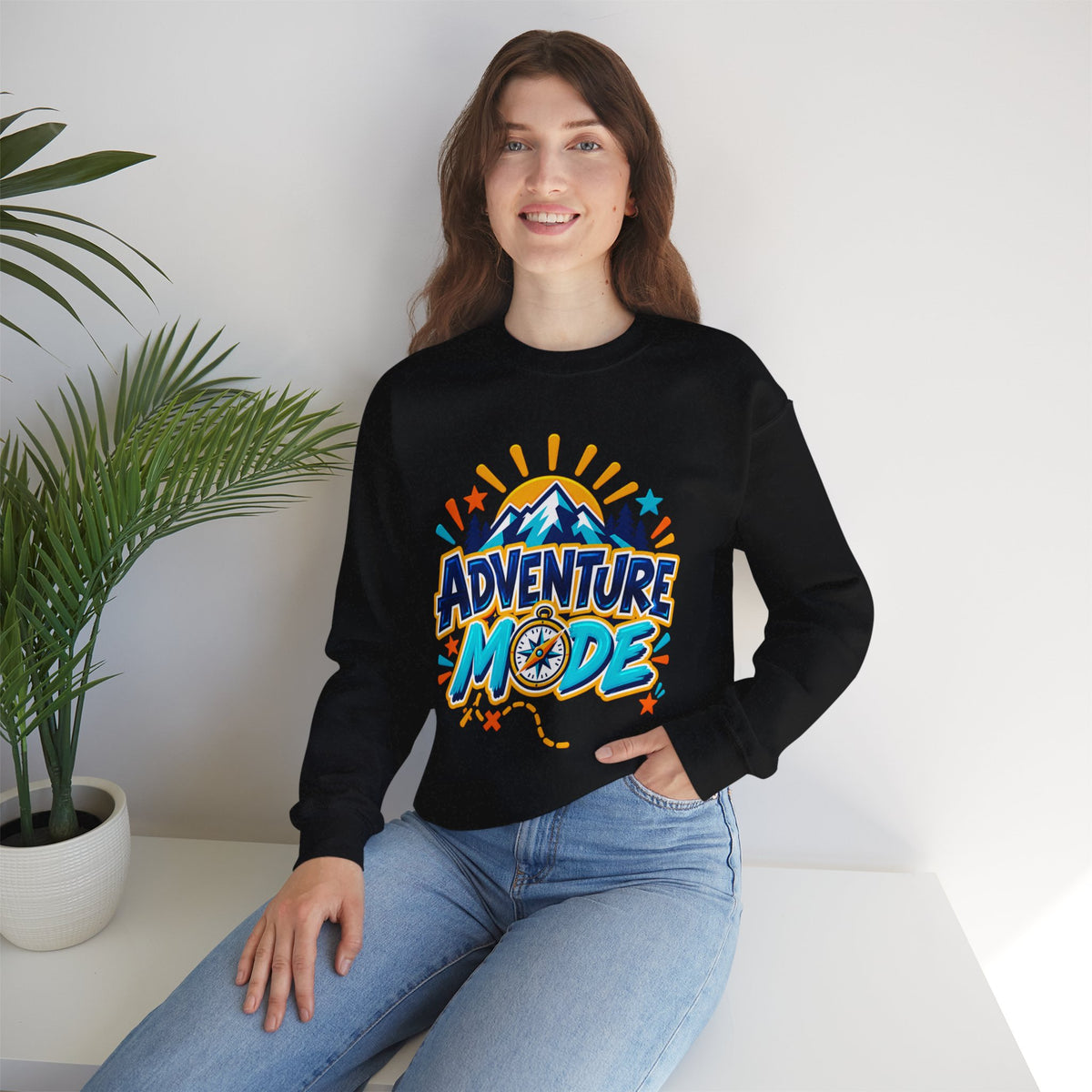 Adventure Mode Mountain Graphic Sweatshirt