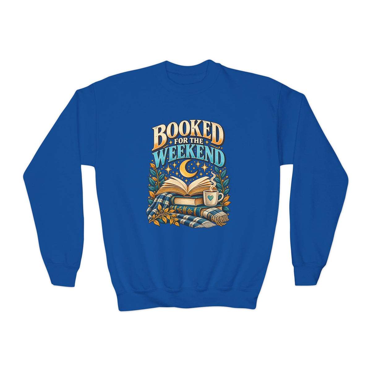 Youth Crewneck Sweatshirt – Booked for the Weekend Book Lover Design