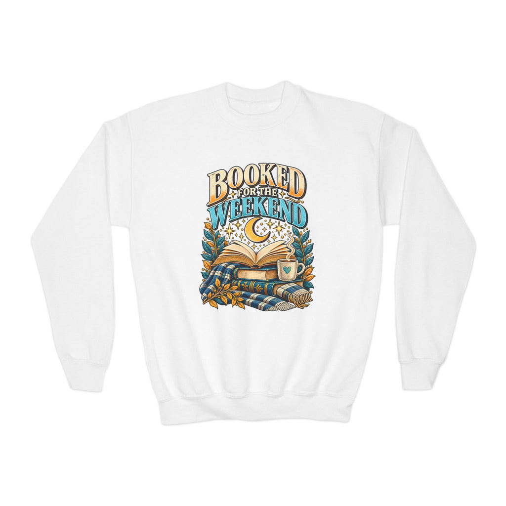 Youth Crewneck Sweatshirt – Booked for the Weekend Book Lover Design