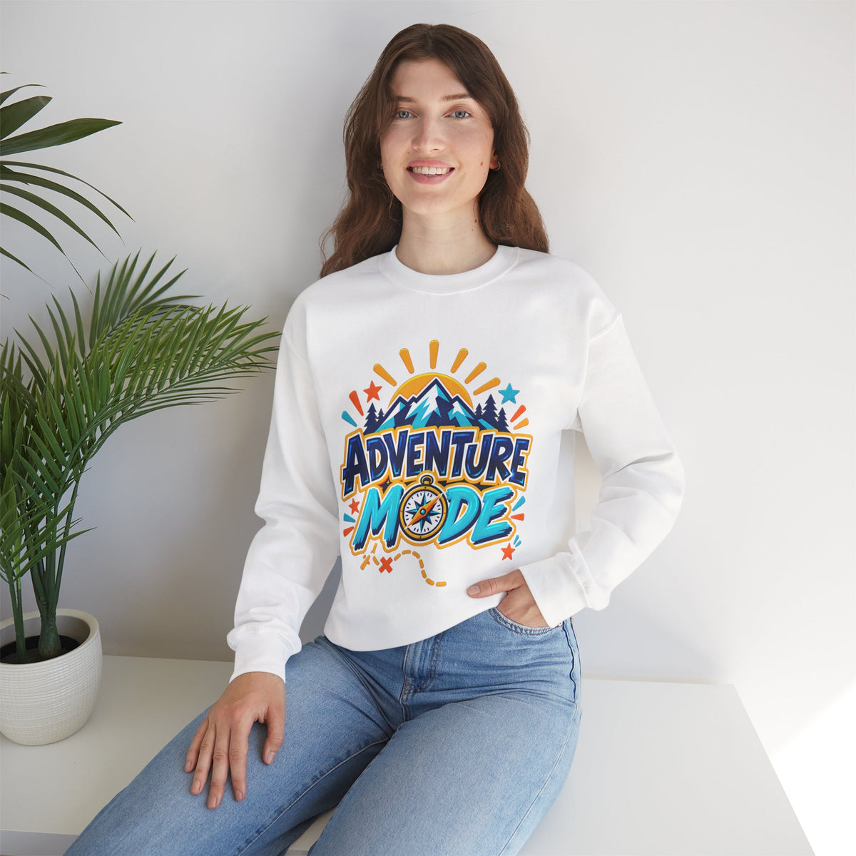 Adventure Mode Mountain Graphic Sweatshirt