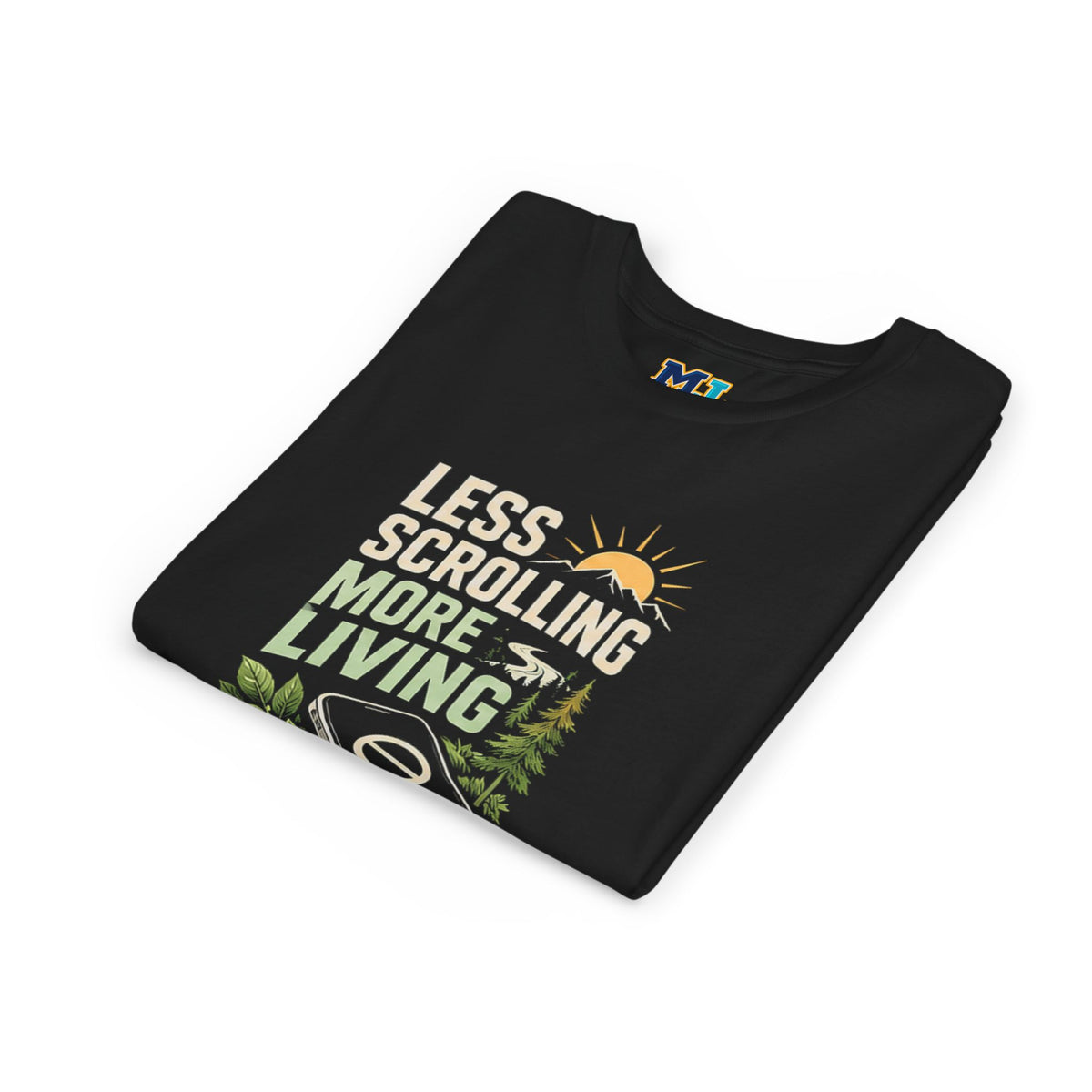 Youth T-Shirt Less Scrolling More Living Nature Phone Design