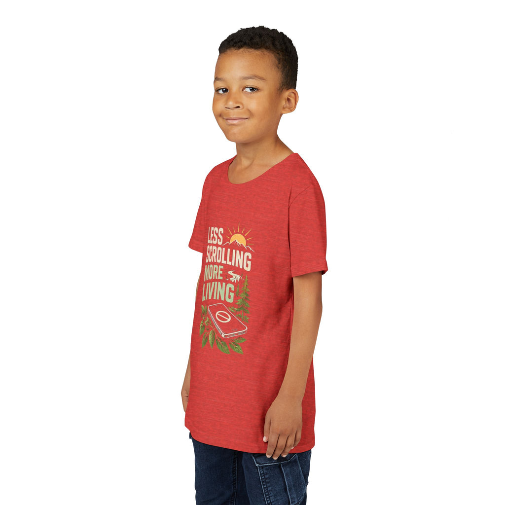 Youth T-Shirt Less Scrolling More Living Nature Phone Design